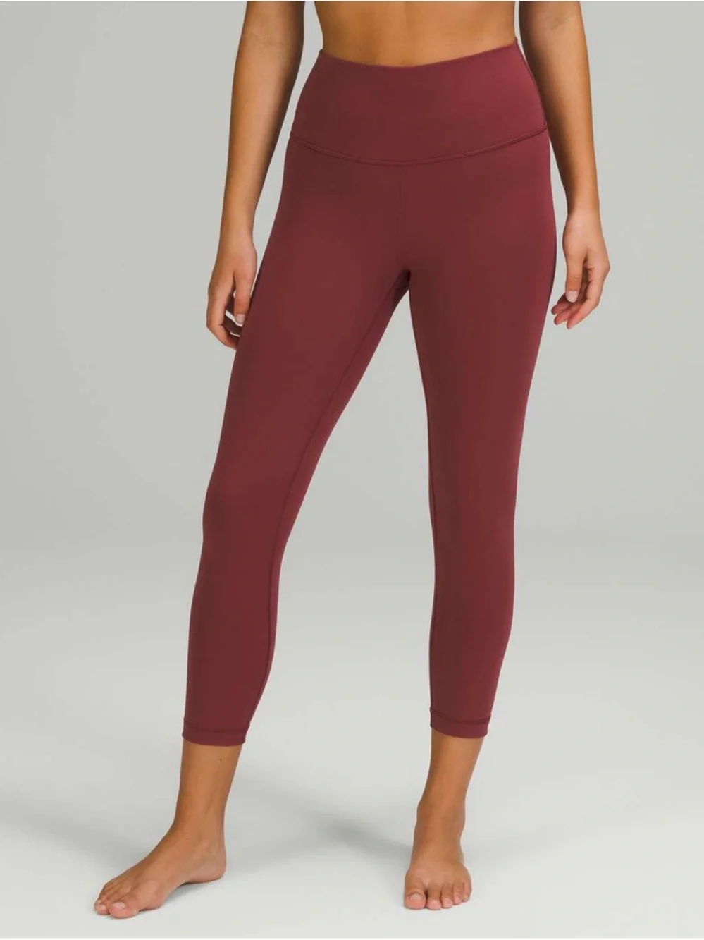 Lululemon Women’s Wunder Under High-Rise Mulled Wine Crop 23" Leggings Size 14 - Picture 2 of 13